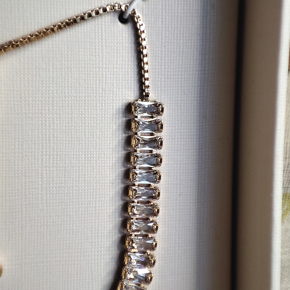 House of Harlow Gold Tone Clear Cubic Zirconia Baguette Bracelet Anklet Slider - Picture 11 of 11